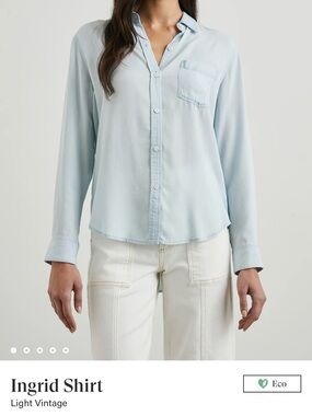 Rails Light Vintage Ingrid Shirt - Pale Blue Button-Up- size XS NWOT orig $198